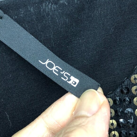 Joe's Jeans Black & Gold Yves Sequin Chevron Long Sleeve Mini Dress size XS - Picture 9 of 16